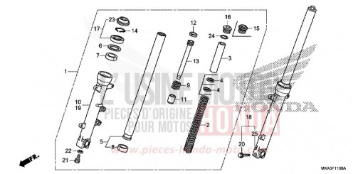 FOURCHETTE AVANT NC750XAJ de 2018